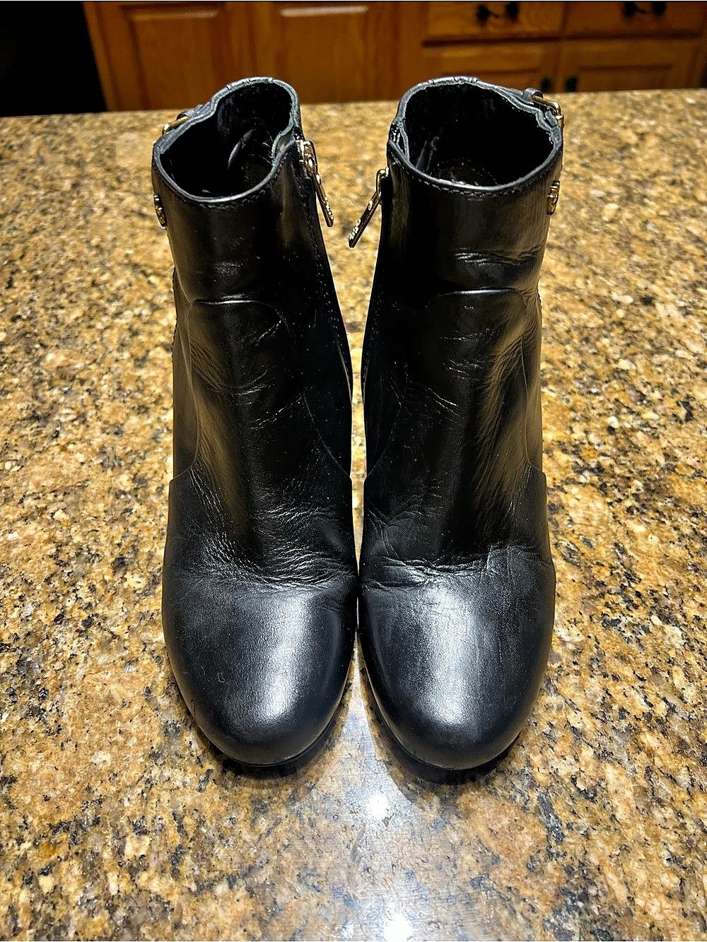 Tory Burch Double T Buckle Wedge Boot Black US 8